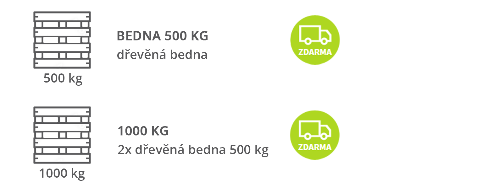 500kg a 1000kg Bedny